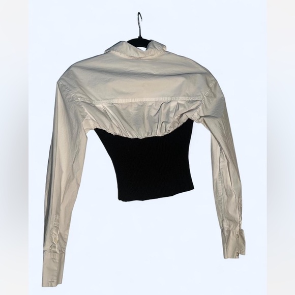 STAUD Hazel Top Size XS Sweater Button Up Corset Style Dark Academia 90s Style - Picture 12 of 13